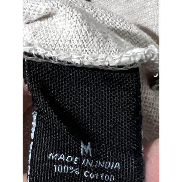 Marc Anthony Henley Shirt Snap Long Sleeve Cotton Blend Beige Size M A001735 - Picture 5 of 5